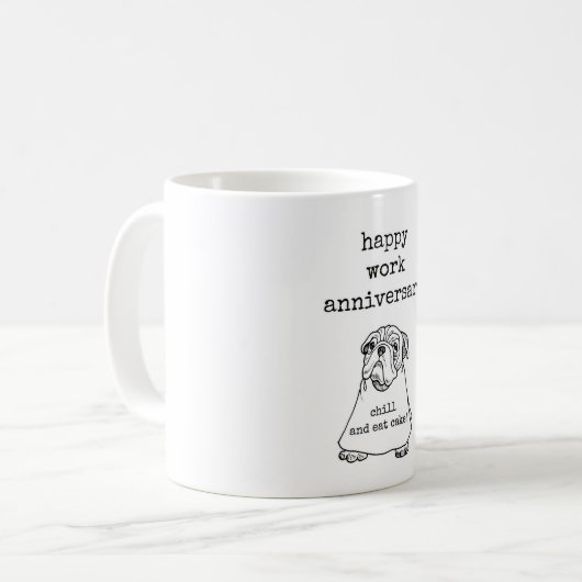Happy Work Anniversary, Coworker, Boss Gift Kaffeetasse (Vorderseite Links)
