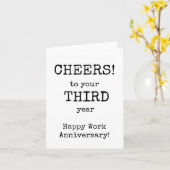 Happy Work Anniversary Drittes Jahr Karte (Gelbe Blume)