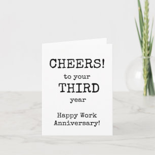 Happy Work Anniversary Drittes Jahr Karte