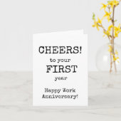 Happy Work Anniversary First Year Karte (Gelbe Blume)