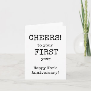 Happy Work Anniversary First Year Karte