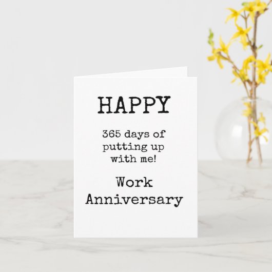 Happy Work Anniversary, Funny, Simple Card Karte (Gelbe Blume)
