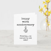 Happy Work Jubiläum, eine Entschuldigung zum Essen Karte (Gelbe Blume)
