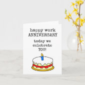 Happy Work Jubiläum, feiern Sie, Kuchen, Karte (Gelbe Blume)