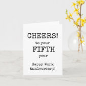 Happy Work Jubiläum, Fünftes Jahr Karte (Gelbe Blume)