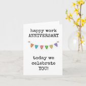 Happy Work Jubiläum, Heute feiern wir Sie Karte (Gelbe Blume)
