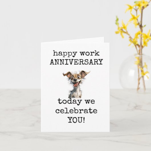 Happy Work Jubiläum, Heute feiern wir Sie Karte (Gelbe Blume)