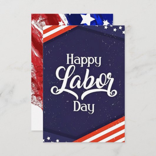 Happy Workday Fest mit US-Flagge Dankeskarte (Vorne/Hinten)