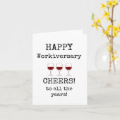 Happy Workiversary, Chef, Wine Lover Card Karte (Gelbe Blume)