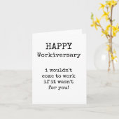 Happy Workiversary, Funny, Jubiläumskarte Karte (Gelbe Blume)