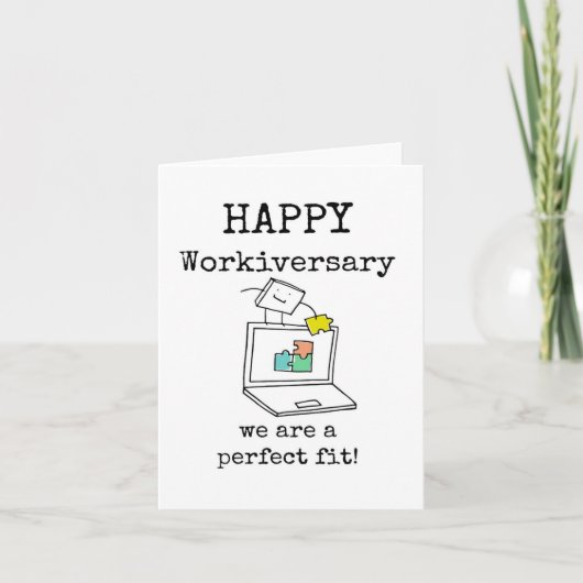 Happy Workiversary, perfekt geeignet, Work Bestie  Karte (Vorderseite)