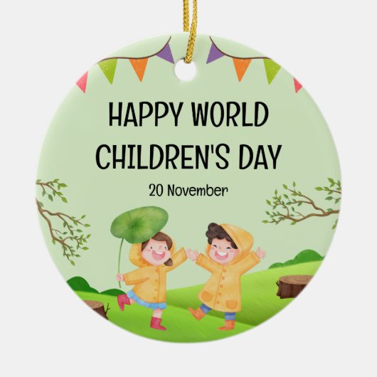 Happy World Children's Day | 20 November Keramik Ornament (Vorne)