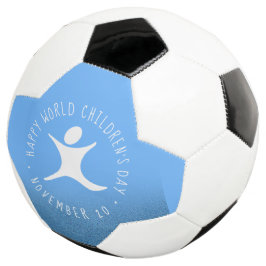 Happy World Children's Day Blue Glitzer Fußball