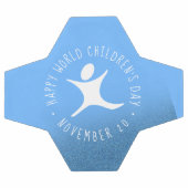 Happy World Children's Day Blue Glitzer Fußball (Flach)