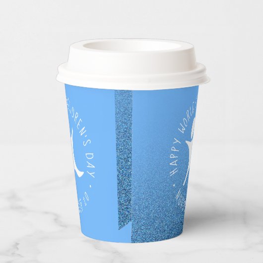 Happy World Children's Day Blue Glitzer Pappbecher (Rechts)