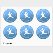Happy World Children's Day Blue Glitzer Runder Aufkleber (Blatt)