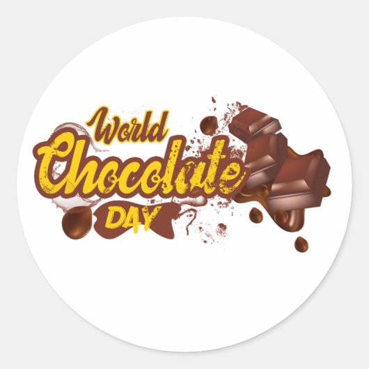 Happy World Chocolate Day Runder Aufkleber (Vorderseite)