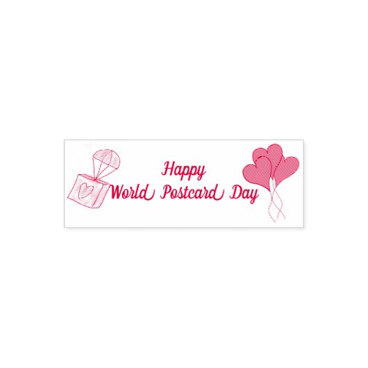 Happy World Postcard Day Self Inking Briefmarke Permastempel (Design)