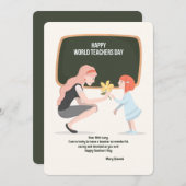 Happy World Teachers' Day Card Einladung (Vorne/Hinten)