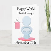 Happy World Toilet Day Funny Holidays Card Karte (Vorderseite)