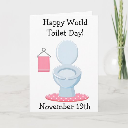 Happy World Toilet Day Funny Holidays Card Karte (Vorderseite)