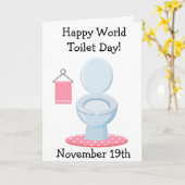 Happy World Toilet Day Funny Holidays Card Karte (Gelbe Blume)