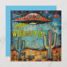 Happy World UFO Day Card Feiertagskarte