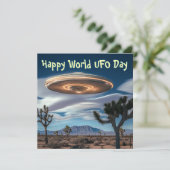Happy World UFO Day Feiertagskarte (Stehend Vorderseite)