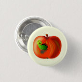 Happy Worm in Red Apple Button - Ihre Farbe - Text (Vorne & Hinten)