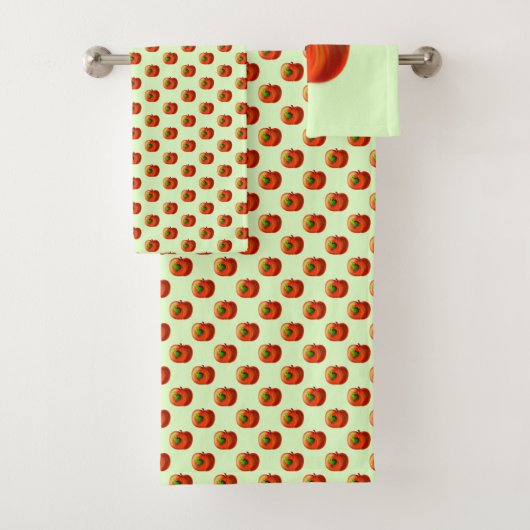 Happy Worm in Red Apple - Funny - Auswählen/Hinzuf Badhandtuch Set (Insitu)