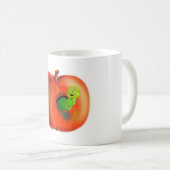 Happy Worm in Red Apple Funny Mug - Malerei Kaffeetasse (VorderseiteRechts)