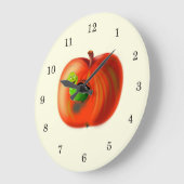 Happy Worm in Red Apple Große Wanduhr (Winkel)