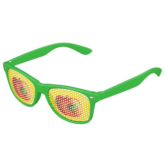 Happy Worm in Red Apple Partybrille (Schrägansicht)