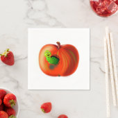 Happy Worm in Red Apple Serviette (Beispiel)