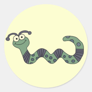 Happy Worm Tshirts und Geschenke Runder Aufkleber