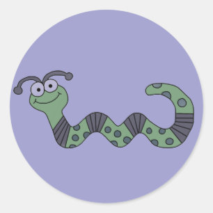 Happy Worm Tshirts und Geschenke Runder Aufkleber