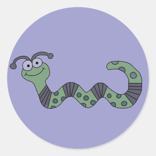 Happy Worm Tshirts und Geschenke Runder Aufkleber (Vorderseite)