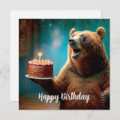 Happy wow bear Birthday Card Feiertagskarte (Vorne/Hinten)