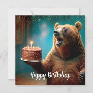 Happy wow bear Birthday Card Feiertagskarte
