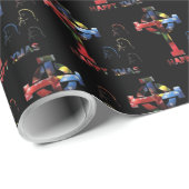 Happy Xmas blak Geschenkpapier (Rolleneckpunkt)