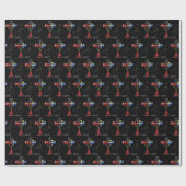 Happy Xmas blak Geschenkpapier (Flach)