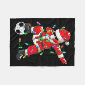 Happy Xmas Dabbing Santa Soccer Christmas Pajamas Fleecedecke (Vorderseite (Horizontal))