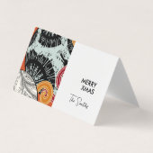 Happy Xmas Karte im japanischen Stil mit roten Kug (Vorderseite)