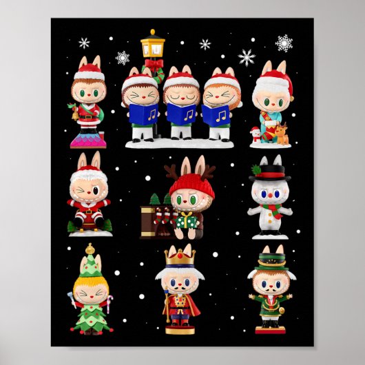 Happy Xmas Labubu Lover Niedlich Labubu The Monste Poster (Vorne)
