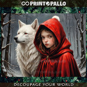 Happy XMas Red Riding Kapuze (und der Wolf) Seidenpapier