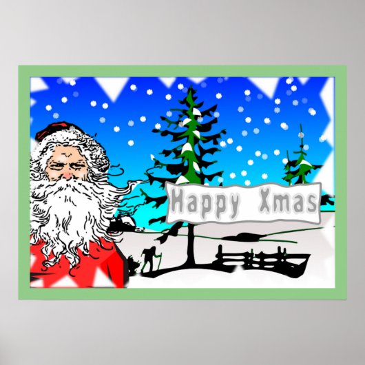 "HAPPY XMAS" SANTA CLAUS POSTER (Vorne)