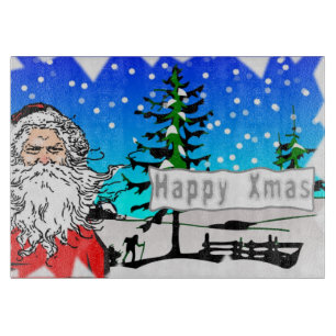 "HAPPY XMAS" SANTA CLAUS SCHNEIDEBRETT