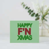 Happy Xmas Spaß Feiertagspostkarte (Stehend Vorderseite)