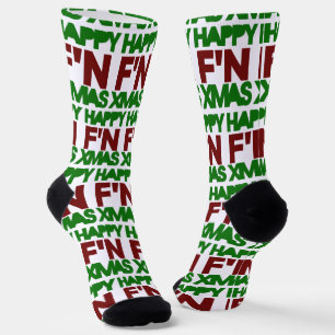Happy Xmas Spaß Socken