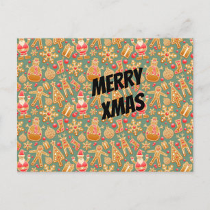Happy Xmas Symbols Feiertagspostkarte